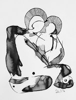 " Mother and Child" Pen and Ink, A4 cartridge paper (2014)