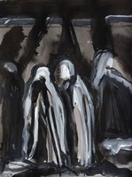 "Cloaked Fear" Pen, Ink and Acrylic, A4 cartridge paper (2014)