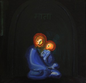 "Mother and Child" Oil on Canvas 30cm x 30cm (2014)