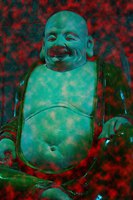 "Laugh, Buddha Laugh" Manipulated digital image (c)Andrew Shelley 2015